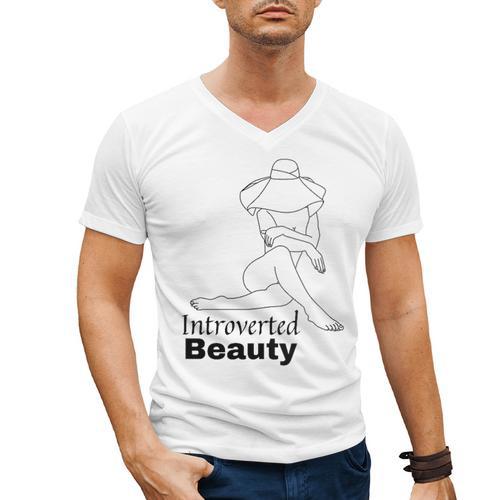 Introvert Health Aware Acceptance Beauty Art Men's V-Neck T-Shirt - Raresse