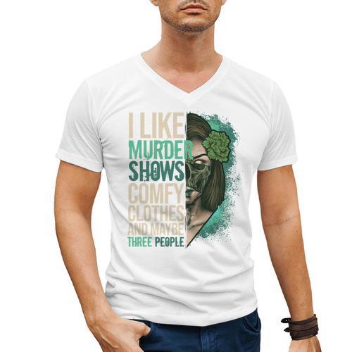 Introverted Murder Shows True Crime Lovers Introvert Men's V-Neck T-Shirt - Raresse