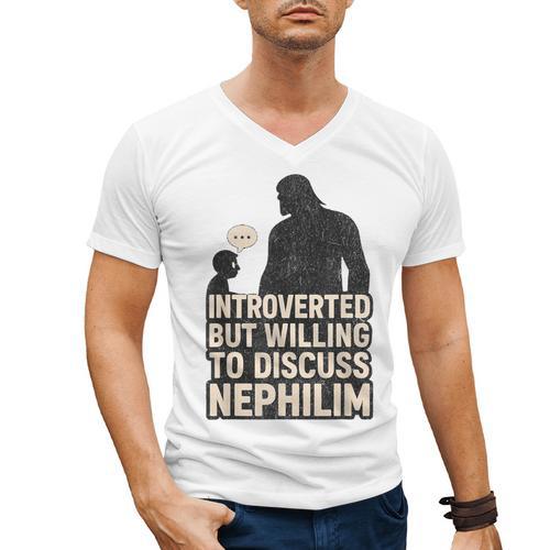Introverted But Willing To Discuss Nephilim Tee Men's V-Neck T-Shirt - Raresse