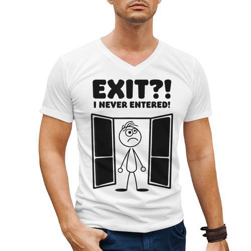 Irony Sarcasm Introvert Dry Humor Cartoon Comic Geek Nerd Men's V-Neck T-Shirt - Raresse