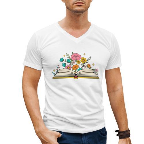 Its a Good Day To Read a Book Librarian Books Reading Floral Men's V-Neck T-Shirt - Bookorys