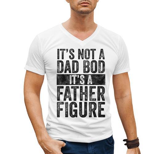 It's Not A Dad BOD It's A Father Figure Vintage Joke Men's V-Neck T-Shirt - Father's Day Fun