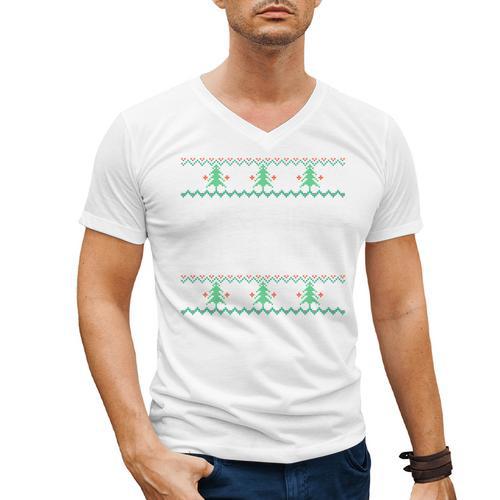 I Just Want To Go Home Ugly Anti Christmas Sweater Introvert Men's V-Neck T-Shirt - Raresse