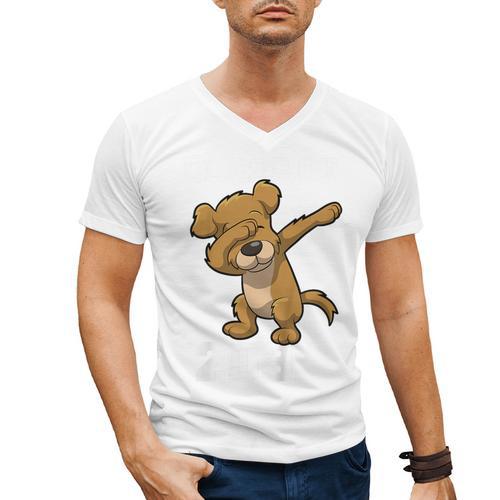 Kids Class Of 2031 Shirt Graduation Dabbing Dog Shirt Men's V-Neck T-Shirt - Best Gift Smart