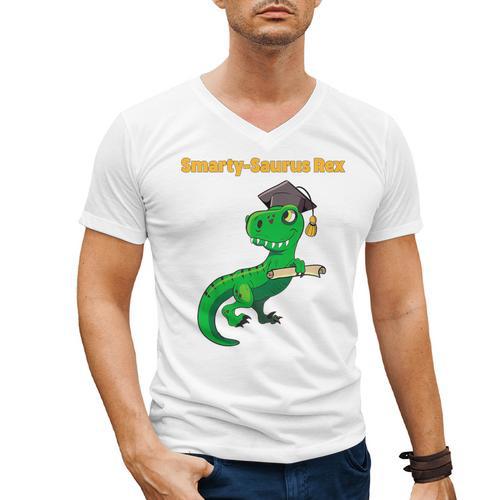 Kids Cute Graduation Dinosaur Smarty Saurus Kinder VPK Pre-k Grad Men's V-Neck T-Shirt - Best Gift Smart