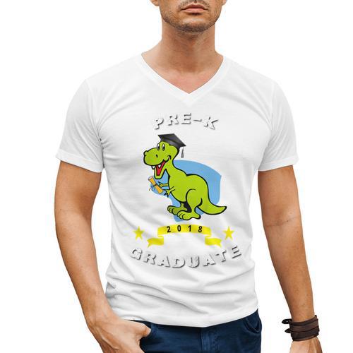 Kids Dinosaur Pre-K Graduation TShirt Kids Preschool Graduation Men's V-Neck T-Shirt - Best Gift Smart