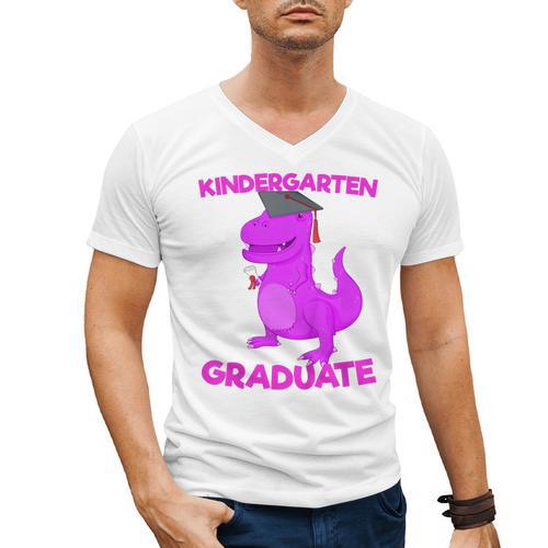 Kids Kindergarten Graduation Idea For Girls Dinosaur Men's V-Neck T-Shirt - Best Gift Smart