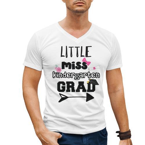 Kids Kindergarten Graduation Shirt Girls Daughter Granddaughter Men's V-Neck T-Shirt - Best Gift Smart