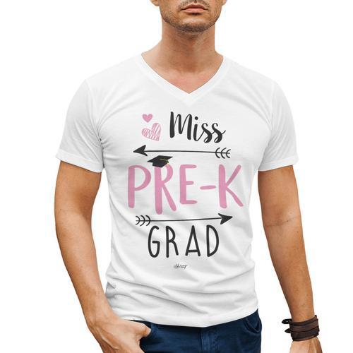 Kids Miss Pre-K Grad Graduation Shirt Cute School Tees Men's V-Neck T-Shirt - Best Gift Smart