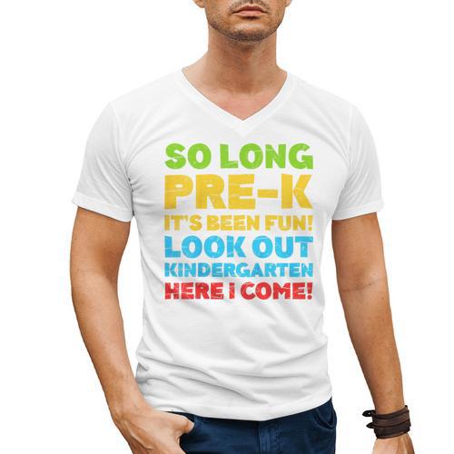 Kids So Long PRE-K It's Been Fun Shirt Boy Girl Graduation Men's V-Neck T-Shirt - Best Gift Smart