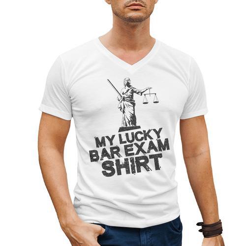 Law School Graduation My Lucky Bar Exam Shirt Lawyer Men's V-Neck T-Shirt - Best Gift Smart