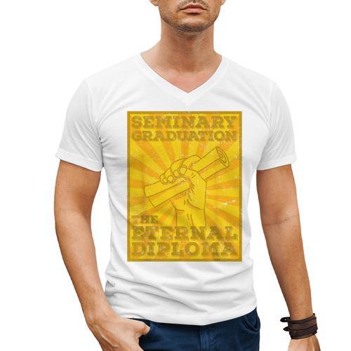 LDS Mormon Seminary Graduation Eternal Diploma Shirt Men's V-Neck T-Shirt - Best Gift Smart
