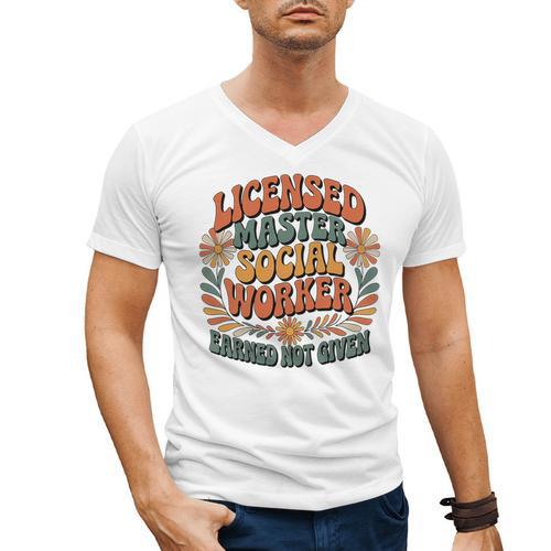 Licensed Social Worker Masters MSW LMSW Graduation 2026 Premium Tri-Blend Men's V-Neck T-Shirt - Best Gift Smart