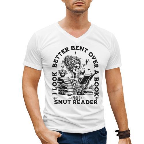 I Look Better Bent Over A Book Smut Reader Men's V-Neck T-Shirt - Bookorys