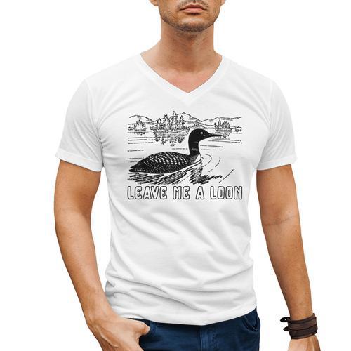 Loon Bird Pun Leave Me A Loon Nature For Introverts Men's V-Neck T-Shirt - Raresse