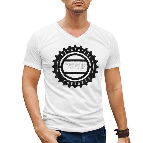 Mechanical Engineers 2018 Tshirt Gears Graduation Tee Men's V-Neck T-Shirt - Best Gift Smart