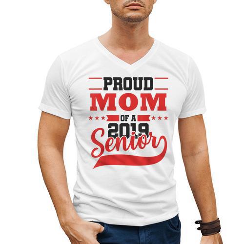 Mom Class Of 2019 Senior Graduation T-Shirt High School Men's V-Neck T-Shirt - Best Gift Smart