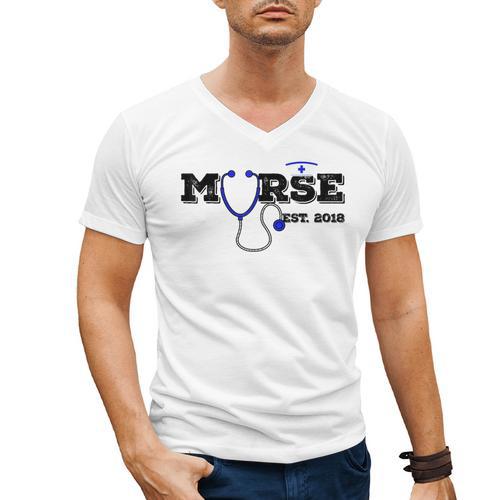 Murse Est 2018 Male Nurse Graduation Men's V-Neck T-Shirt - Best Gift Smart