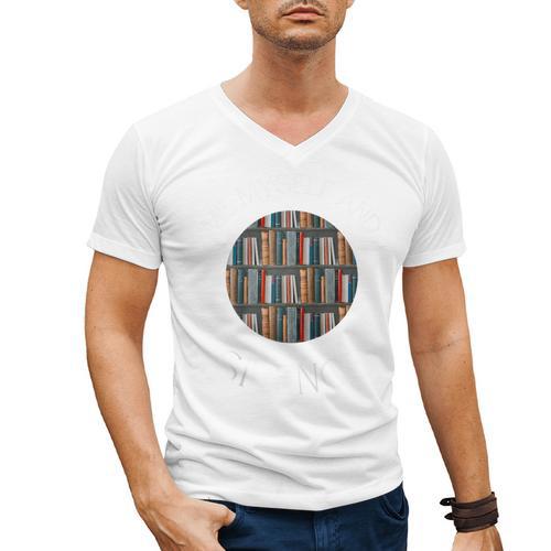 Me Myself And Silence Sarcastic Reading Books Introvert Top Raglan Baseball Tee Men's V-Neck T-Shirt - Raresse