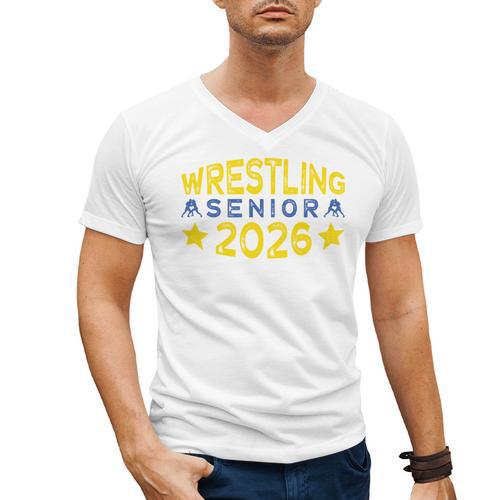 Night Wrestling Senior 2026 Graduation Men's V-Neck T-Shirt - Best Gift Smart