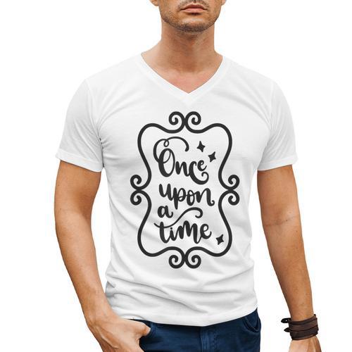 Once Upon A Time Fairytale Book Lover Reading Men's V-Neck T-Shirt - Bookorys DE