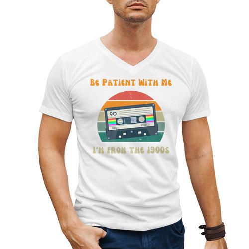 Be Patient With Me I'm From The 1900s Birthday Premium Men's V-Neck T-Shirt - Figerry