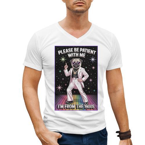 Be Patient With Me I'm From The 1900s Birthday Premium Tri-Blend Men's V-Neck T-Shirt - Figerry