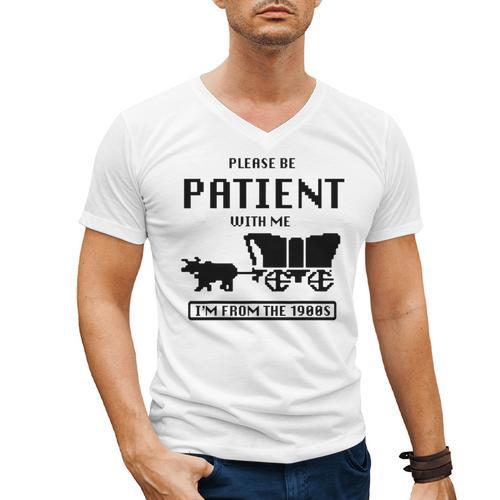 Be Patient With Me I'm From The 1900s Premium Tri-Blend Men's V-Neck T-Shirt - Figerry