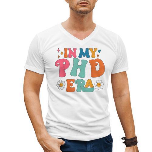 In My Phd Era Groovy Phd Graduation Future Doctor Men's V-Neck T-Shirt - Best Gift Smart