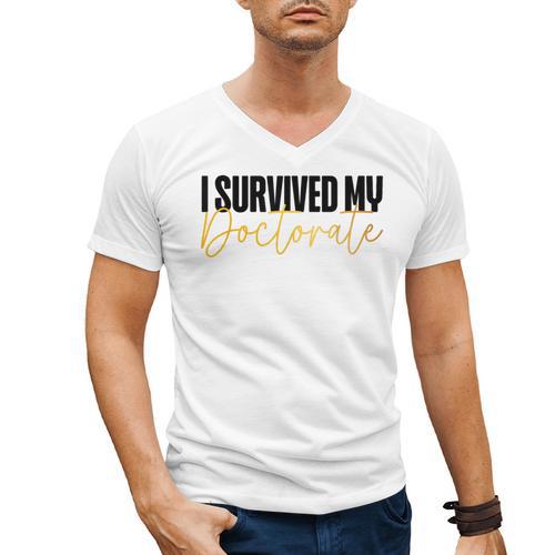 Phd Graduation Doctorate Degree Dissertation Masteral Grad Men's V-Neck T-Shirt - Best Gift Smart