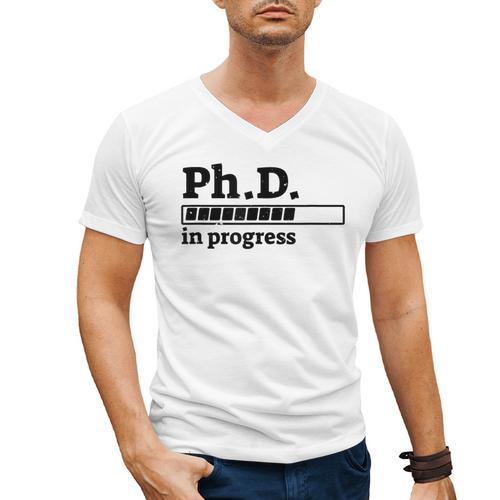 PhD In Progress Graduation Progress Bar Shirt Men's V-Neck T-Shirt - Best Gift Smart