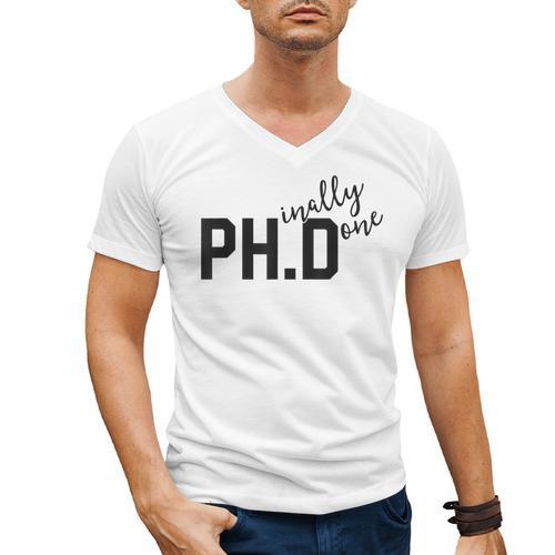 PhD Shirt Phinally Finally Done Graduation Her Men's V-Neck T-Shirt - Best Gift Smart