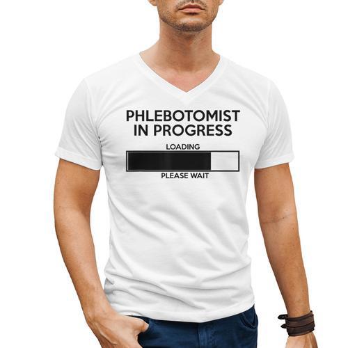 Phlebotomist In Progress Phlebotomy School Graduation Men's V-Neck T-Shirt - Best Gift Smart