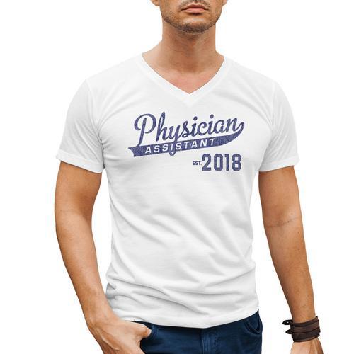 Physician Assistant Graduation Est 2018 Shirt Men's V-Neck T-Shirt - Best Gift Smart