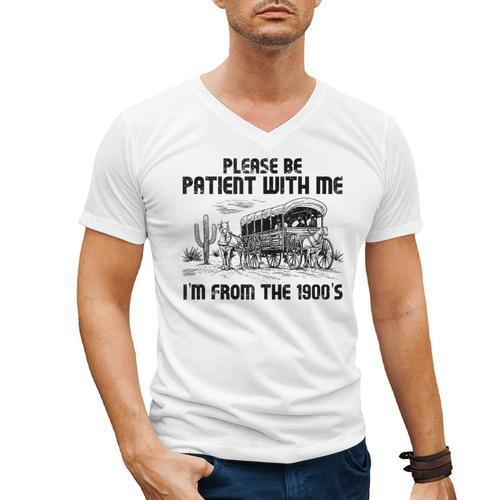 Please Patience I'm From The 1900s Vintage Western Men's V-Neck T-Shirt - Figerry