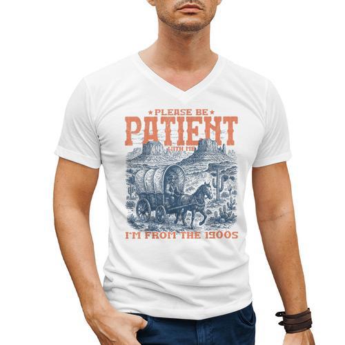 Please Be Patient With Me I'm From The 1900s Birthday Men's V-Neck T-Shirt - Figerry