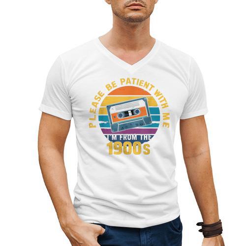 Please Be Patient With Me I'm From The 1900s Dad Men's V-Neck T-Shirt - Figerry