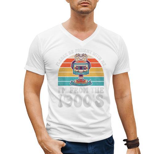 Please Be Patient With Me I'm From The 1900s Kawaii Premium Tri-Blend Men's V-Neck T-Shirt - Figerry
