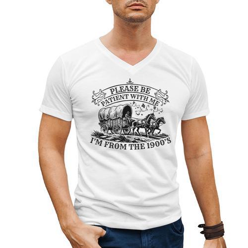 Please Be Patient With Me I'm From The 1900s For Men Women Premium Tri-Blend Men's V-Neck T-Shirt - Figerry