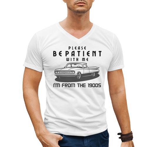 Please Be Patient With Me I'm From The 1900s Old Car Men's V-Neck T-Shirt - Figerry
