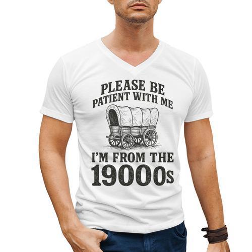 Please Be Patient I'm From The 1900s Premium Tri-Blend Men's V-Neck T-Shirt - Figerry