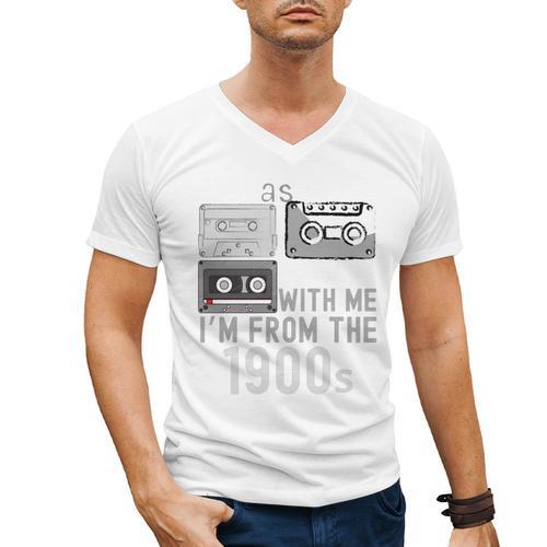 Please Be Patient With Me I'm From The 1900s Retired Fathers Men's V-Neck T-Shirt - Figerry