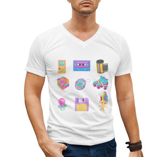 Please Be Patient With Me I'm From The 1900s Retro 90's Men's V-Neck T-Shirt - Figerry