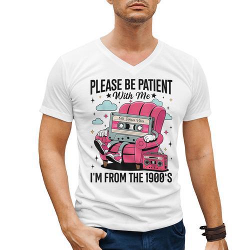 Please Be Patient I'm From The 1900s Retro Cassette Men's V-Neck T-Shirt - Figerry