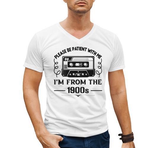 Please Be Patient With Me I'm From The 1900s Sarcastic Idea Men's V-Neck T-Shirt - Figerry
