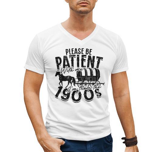 Please Be Patient With Me I'm From The 1900s Time Travel Men's V-Neck T-Shirt - Figerry