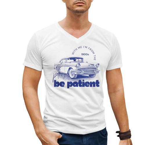 Please Be Patient With Me I'm From The 1900s Vintage Car Men's V-Neck T-Shirt - Figerry