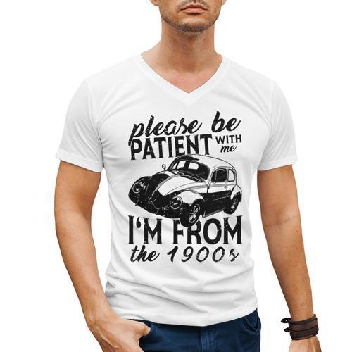 Please Be Patient With Me I'm From The 1900s Vintage Classic Premium Tri-Blend Men's V-Neck T-Shirt - Figerry