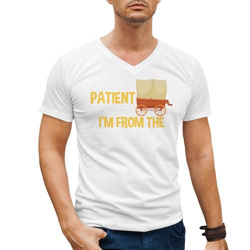Please Be Patient With Me I'm From The 1900s Vintage Oregon Premium Men's V-Neck T-Shirt - Figerry