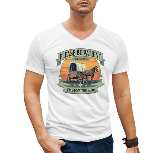 Please Be Patient With Me I'm From The 1900s Women Men Premium Men's V-Neck T-Shirt - Figerry